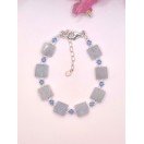 Pure Aquamarine Tiles & Swarovski Crystal Bracelet